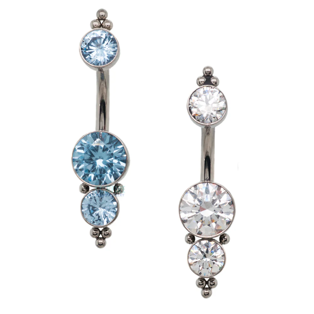 1HN 'Haute Couture' Faceted Gem Navel Curve