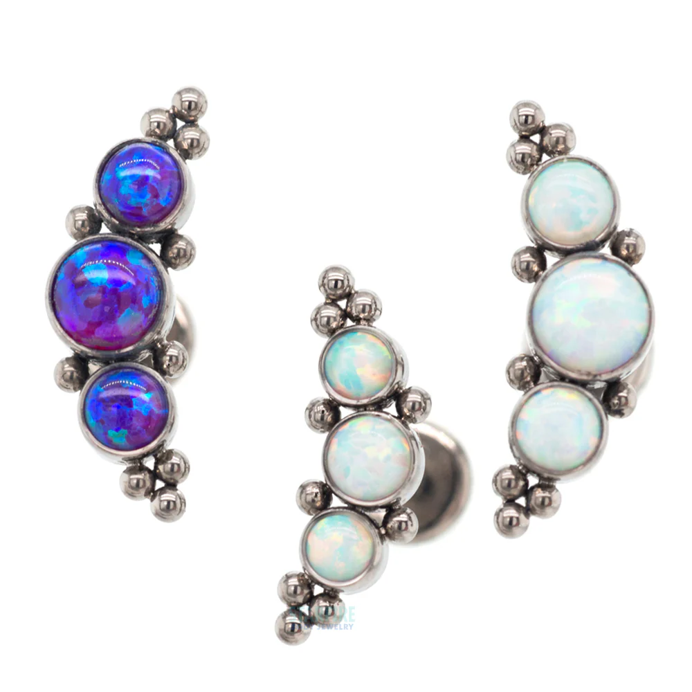 2HT-10 'Haute Couture' Opal Bezel Cluster on Flatback