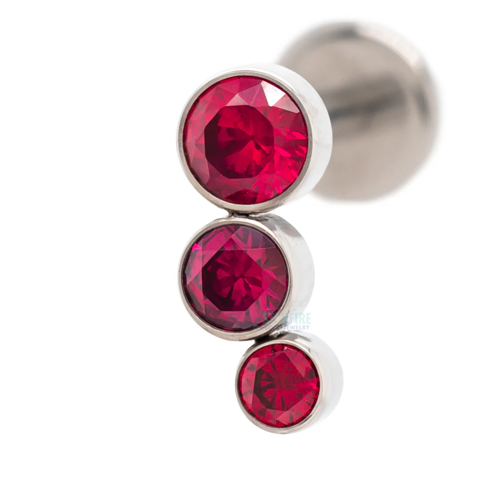 3-T B 'Bijoux' Faceted Gem Bezel Cluster on Flatback - Image 2