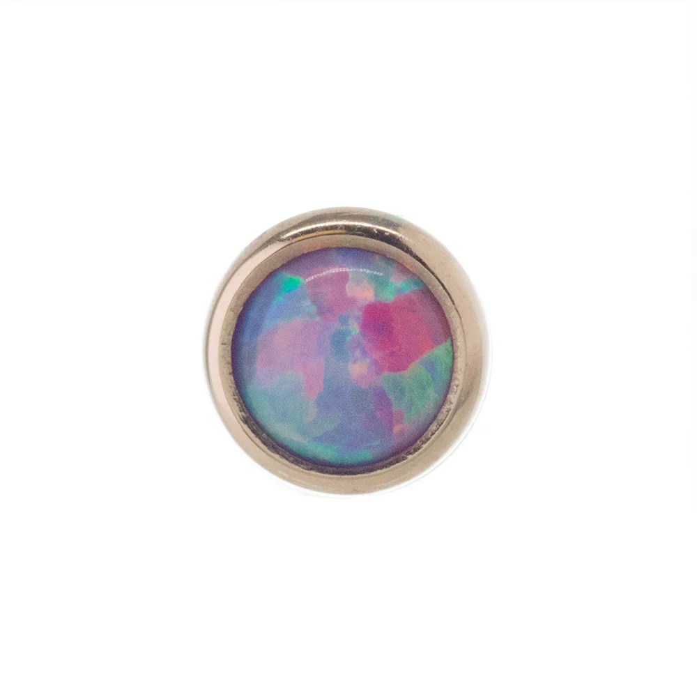 3mm Opal in Cup Setting Nostril Screw in Gold - Image 6