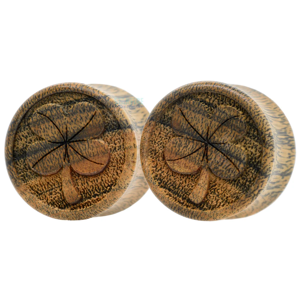 4 Leaf Clover Wood Plugs