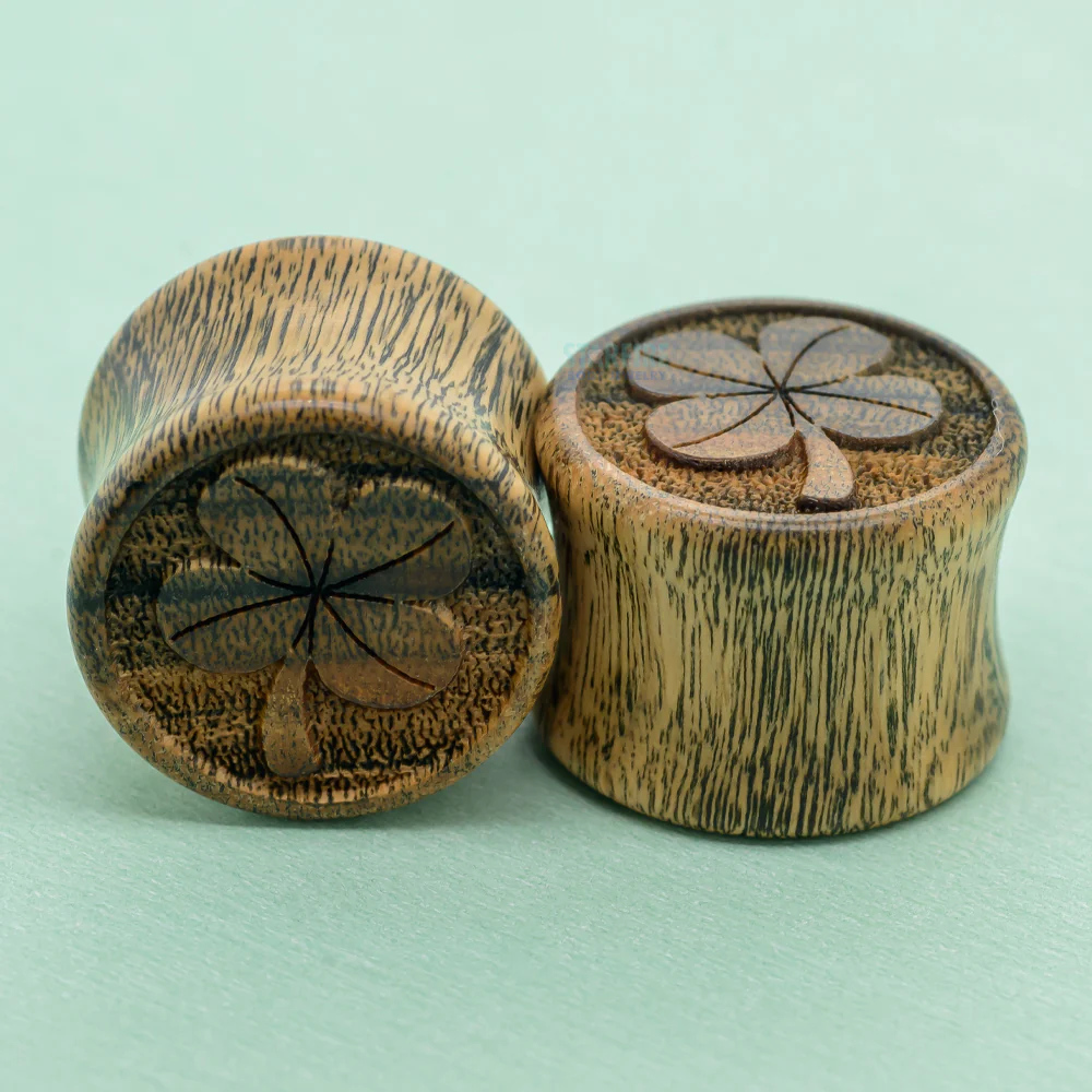 4 Leaf Clover Wood Plugs - Image 2