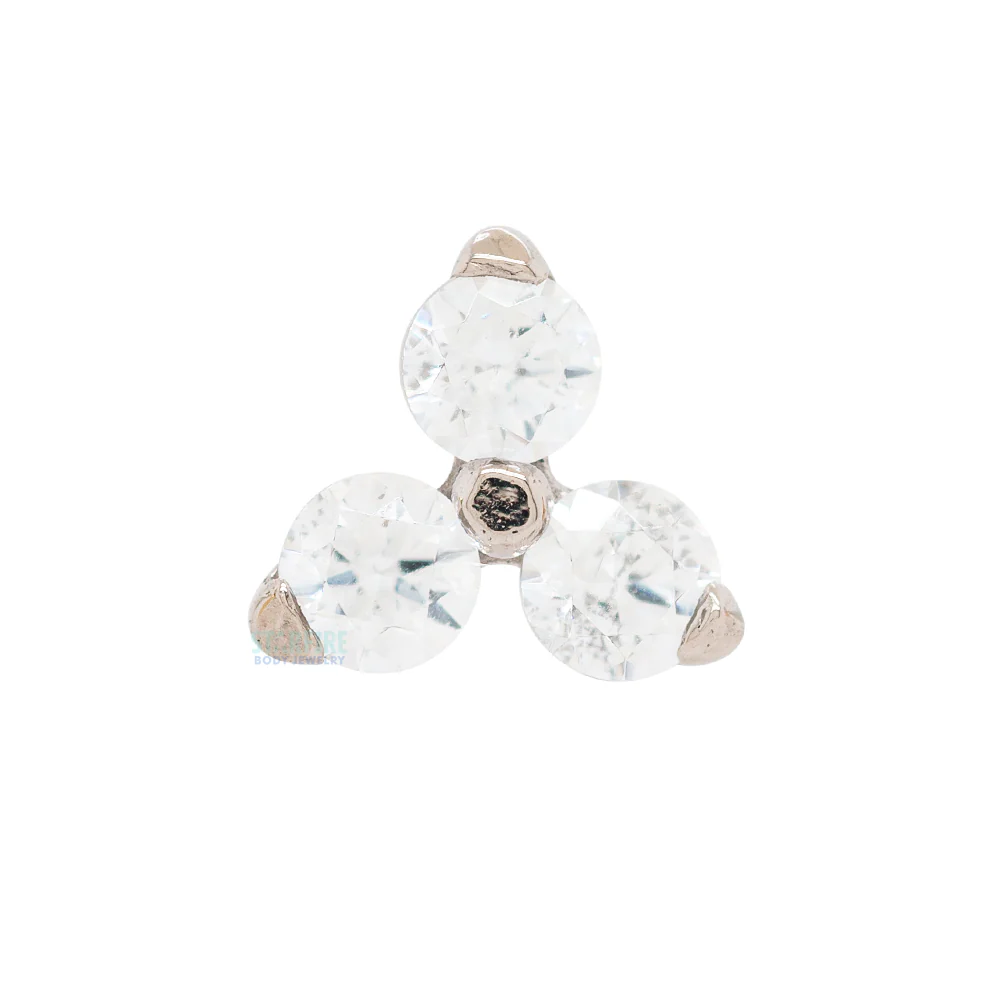 1.5mm "Trio" Threaded End in Gold with Brilliant-Cut Gems - Image 4