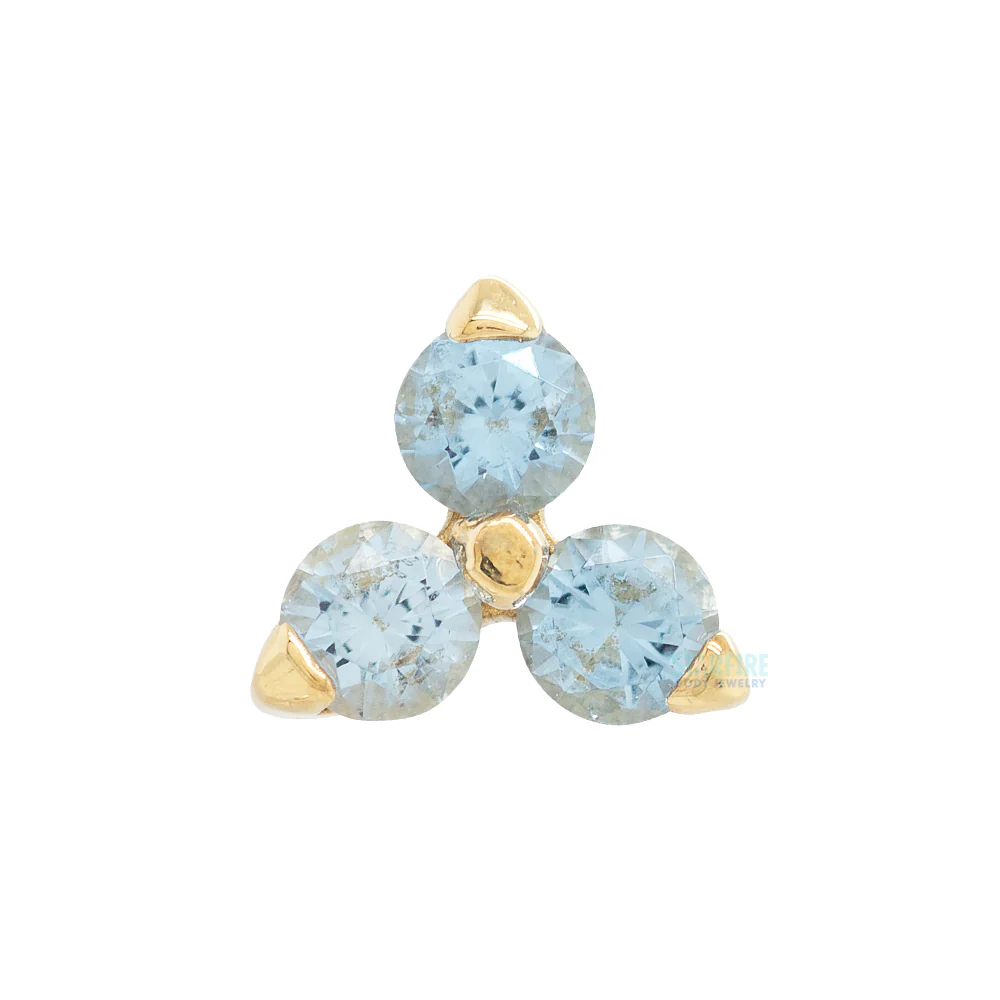 1.5mm "Trio" Threaded End in Gold with Brilliant-Cut Gems - Image 5