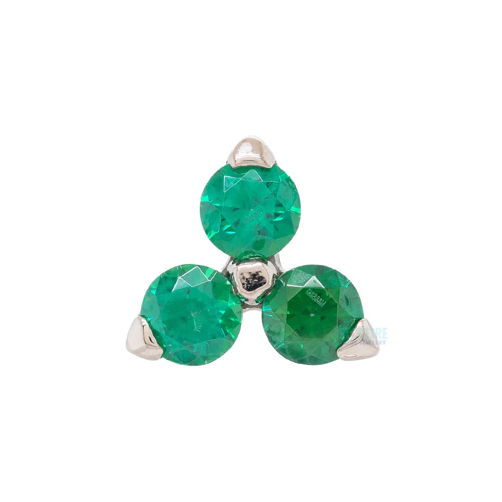 1.5mm "Trio" Threaded End in Gold with Brilliant-Cut Gems - Image 8