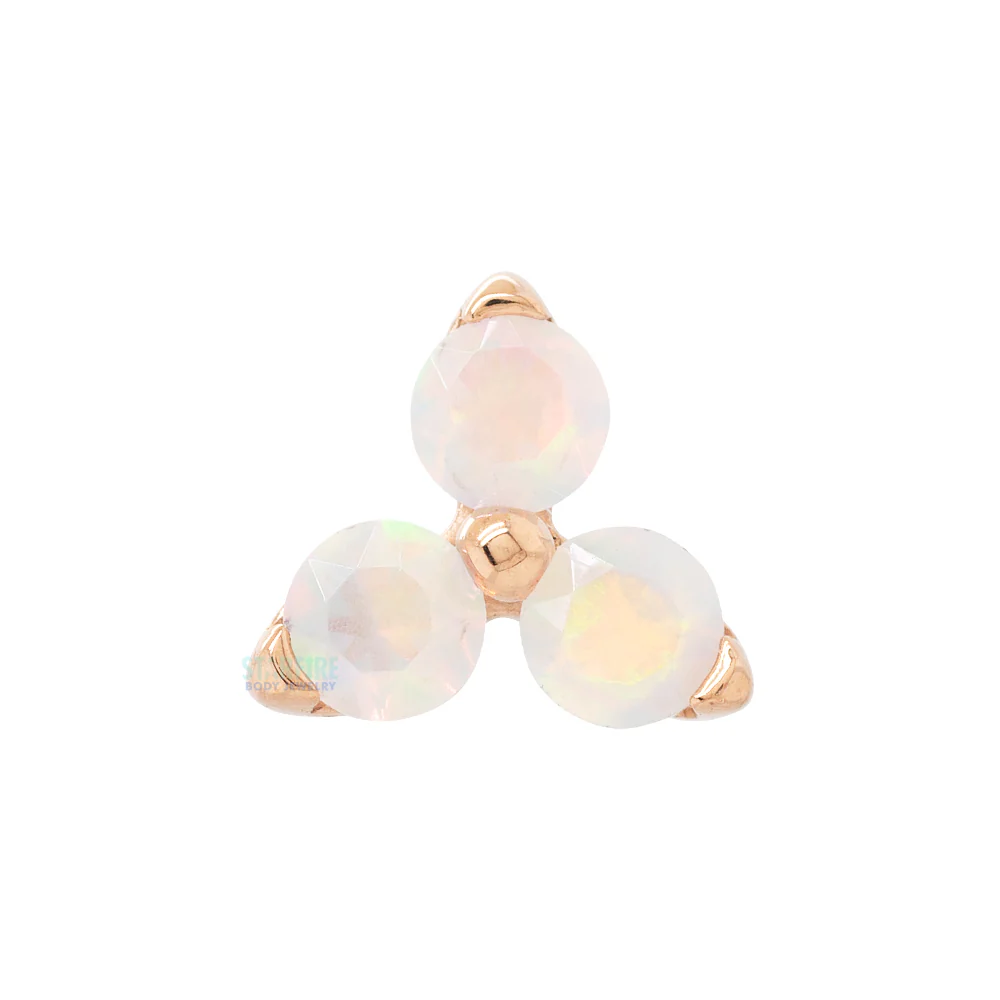 1.5mm "Trio" Threaded End in Gold with Brilliant-Cut Gems - Image 10