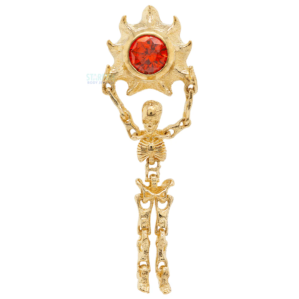 2.5mm "Golden Requiem" Threaded End in Yellow Gold with Brilliant-Cut Gem - Image 2