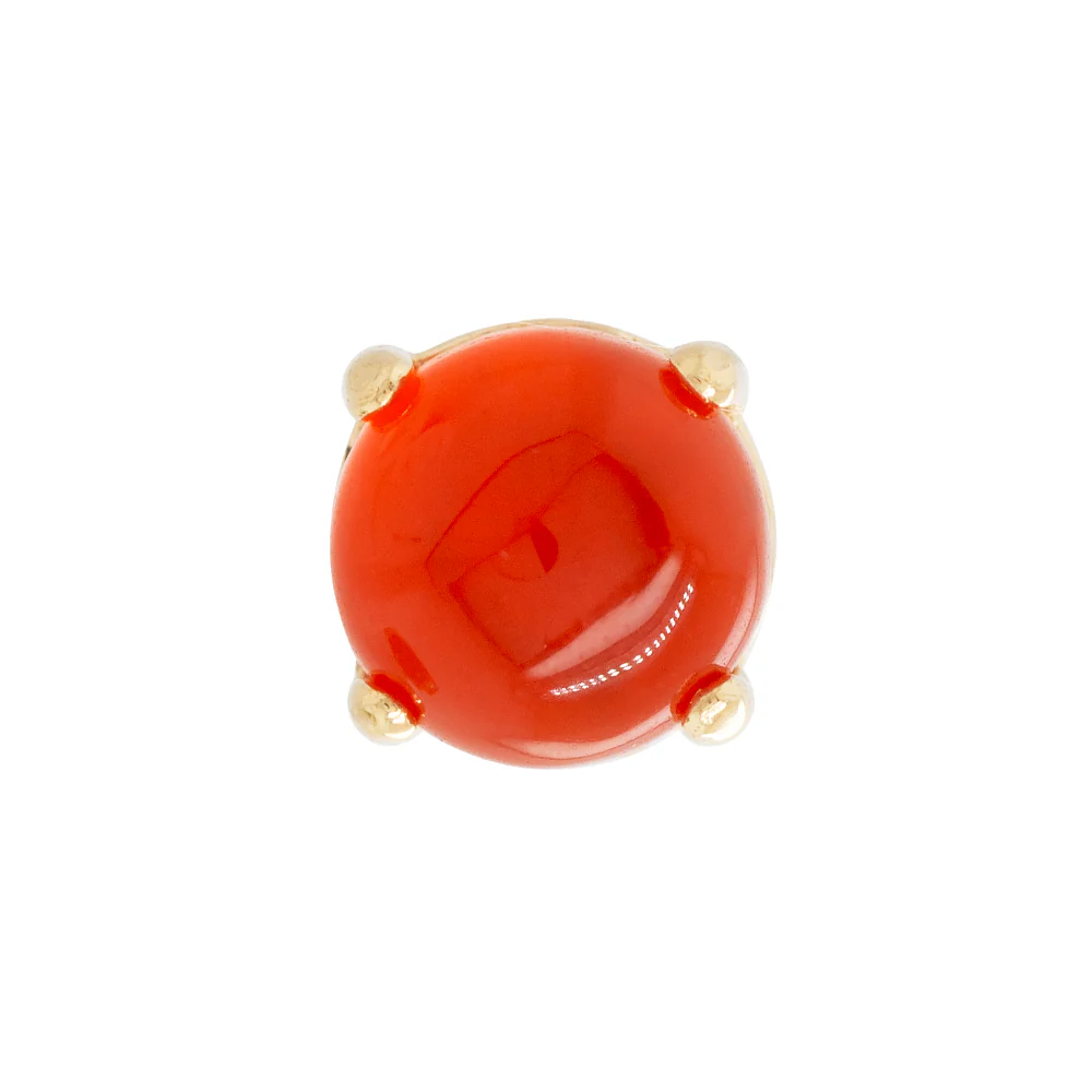 2.5mm "Ziana" Prong-Set Natural Stone Cabochon Threaded End in Gold - Image 3