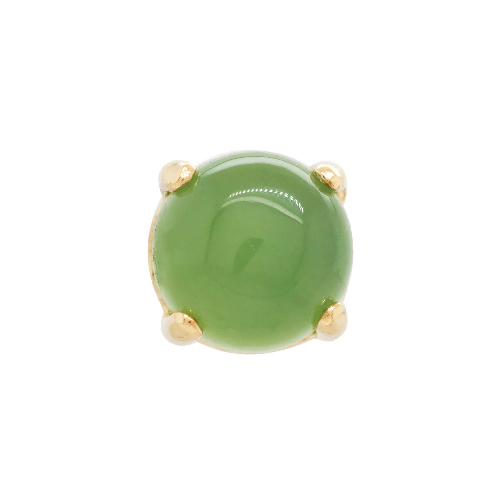 2.5mm "Ziana" Prong-Set Natural Stone Cabochon Threaded End in Gold - Image 5