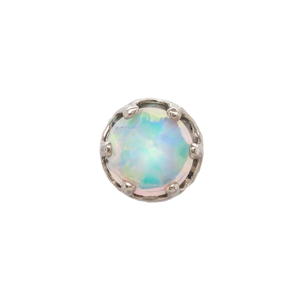 3mm "Queen" Crown Threaded End in Gold with Reverse-Set Brilliant-Cut Gem - Image 3