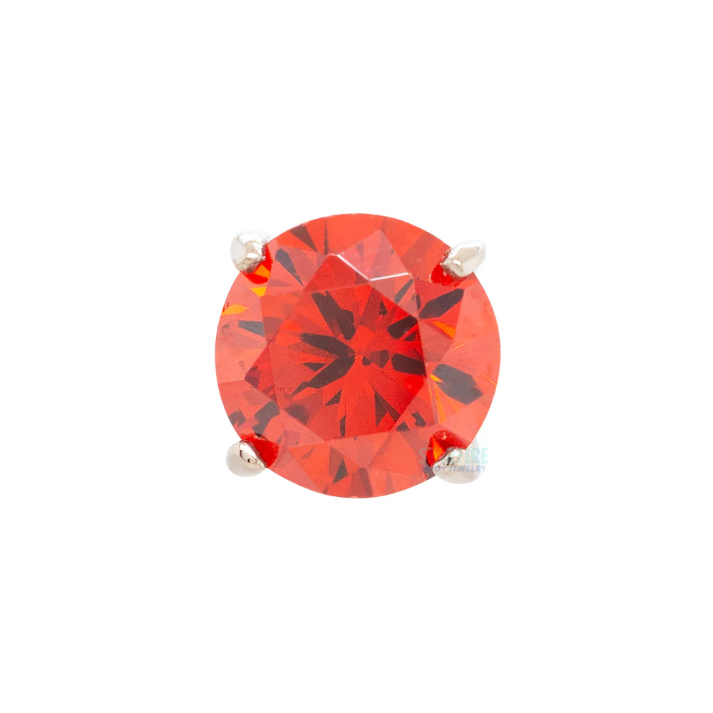 2mm "Tiffany" Prong-Set Brilliant-Cut Gem Threaded End in Gold - Image 9