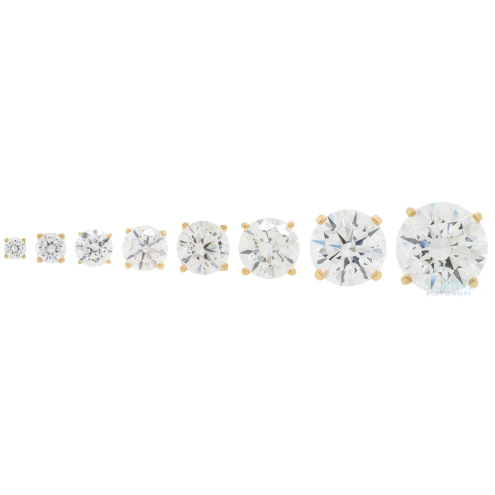 5mm "Tiffany" Prong-Set Brilliant-Cut Gem Threaded End in Gold - Image 4