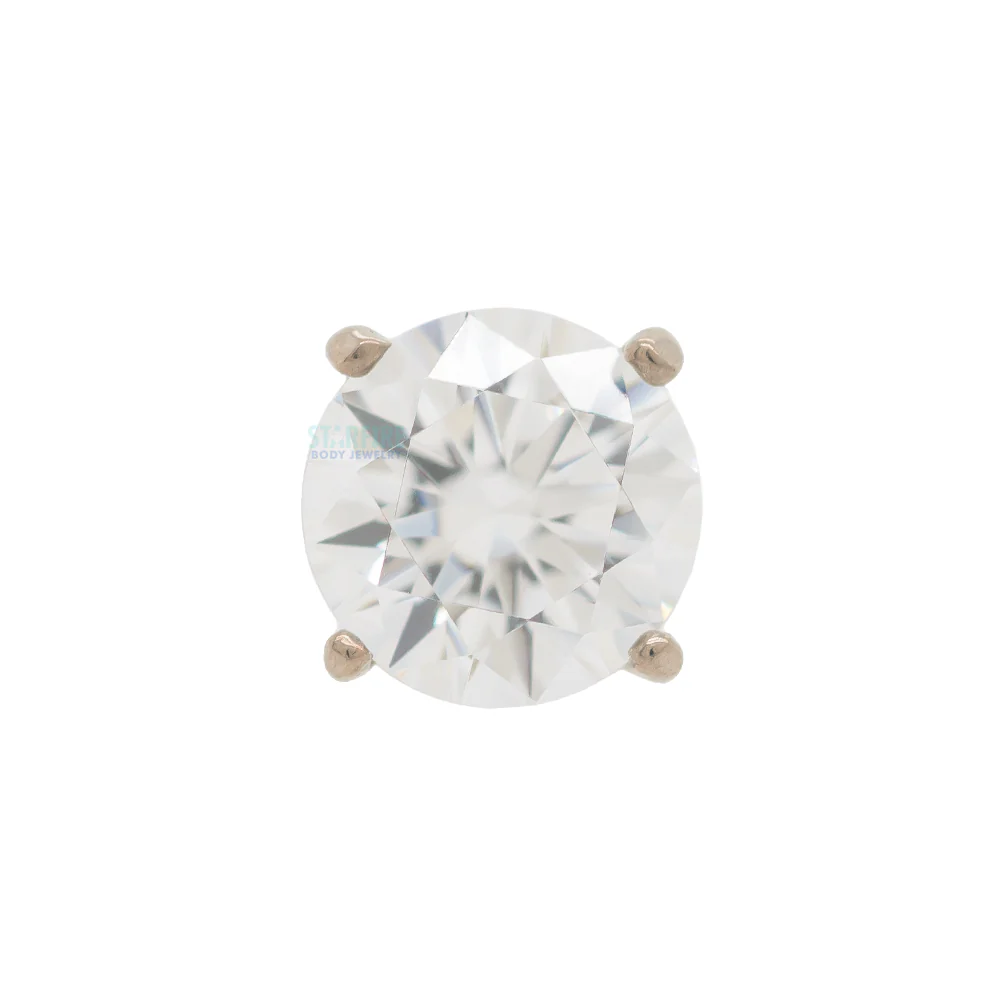 5mm "Tiffany" Prong-Set Brilliant-Cut Gem Threaded End in Gold - Image 6