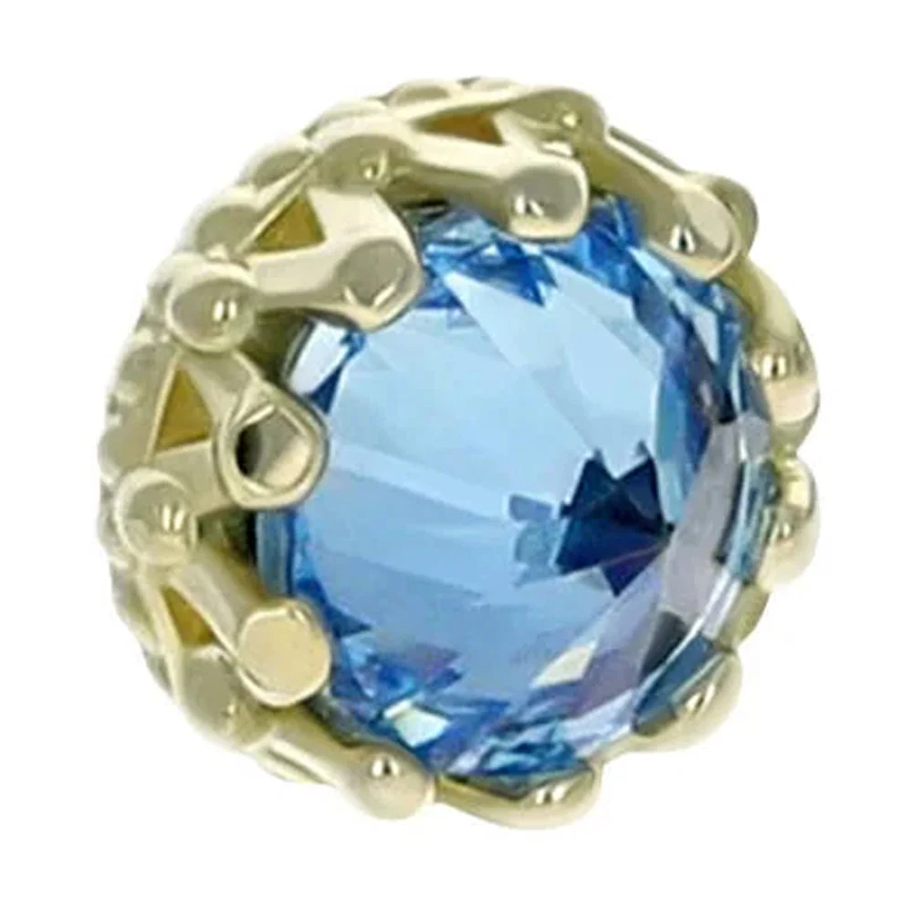 6mm "King" Crown Threaded End in Gold with Reverse-Set Brilliant-Cut Gem