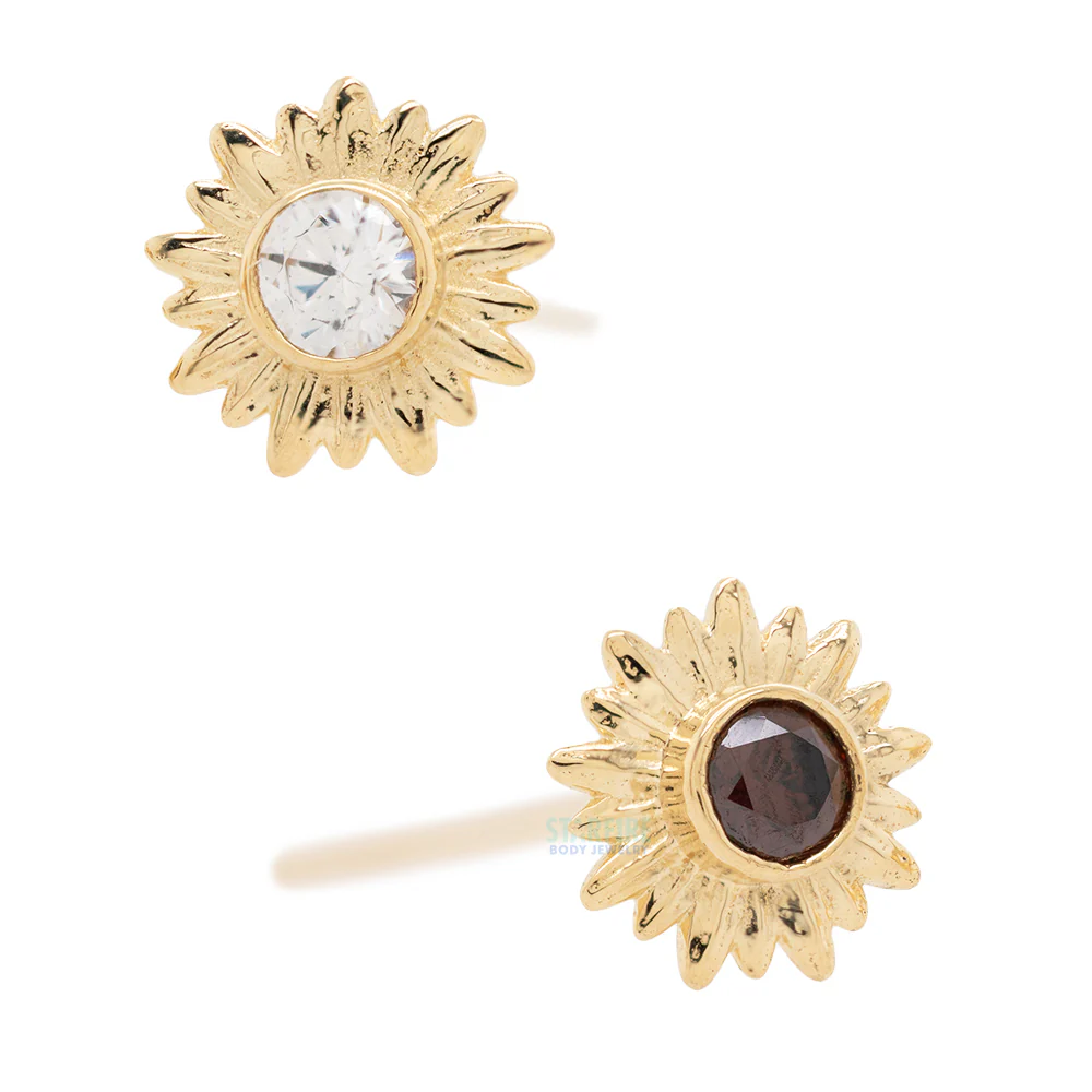 "Artesia" Nostril Screw in Gold with BEZEL-SET Brilliant-Cut Gem