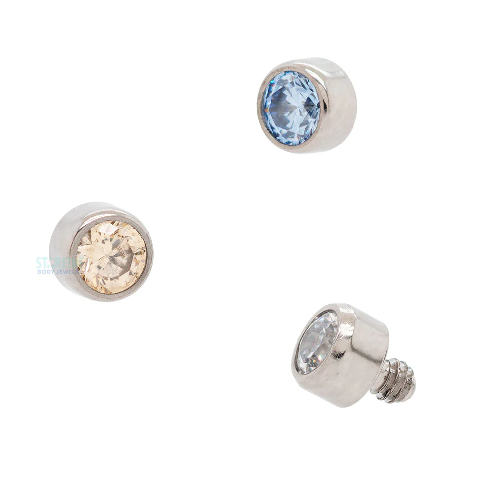 Bezel-Set Brilliant-Cut Gem Threaded End - Image 2