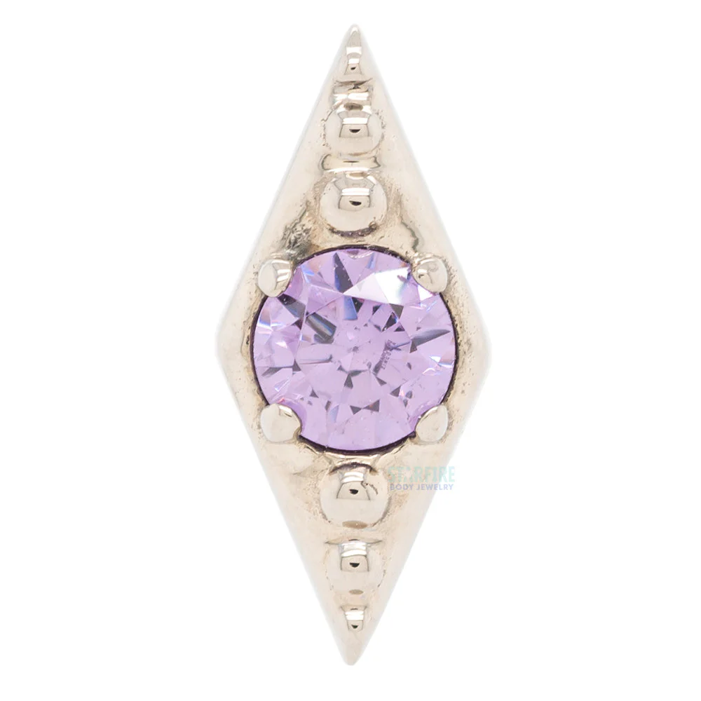 Deco Brilliant-Cut Gem Threaded End in Gold - Image 4