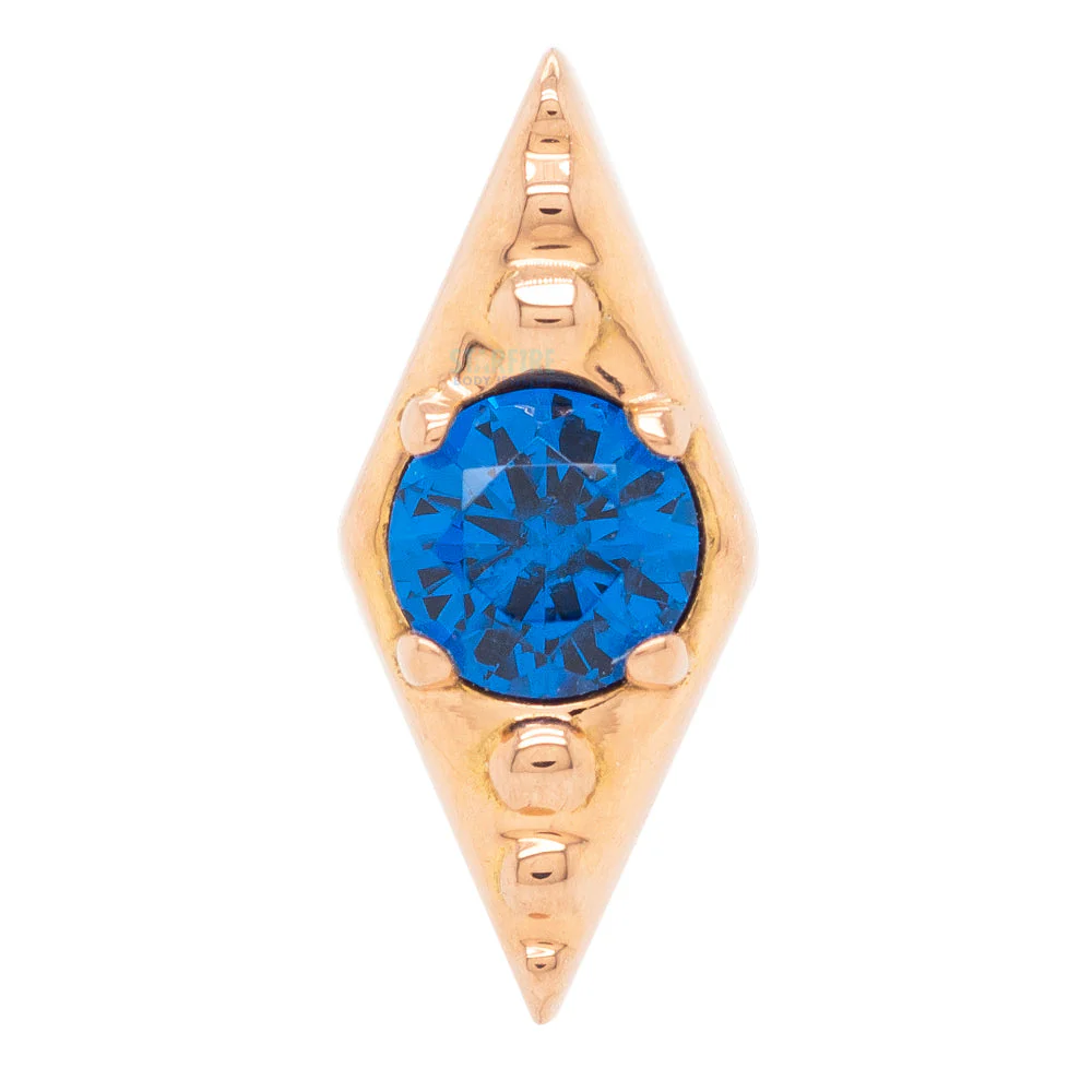 Deco Brilliant-Cut Gem Threaded End in Gold - Image 5
