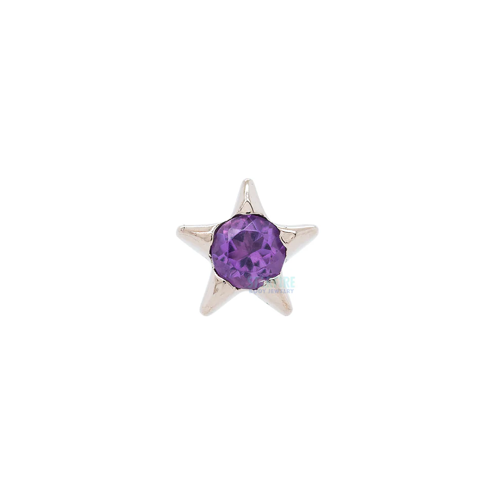 Gem Star Nostril Screw in Gold with 1.5mm Brilliant-Cut Gem - Image 5