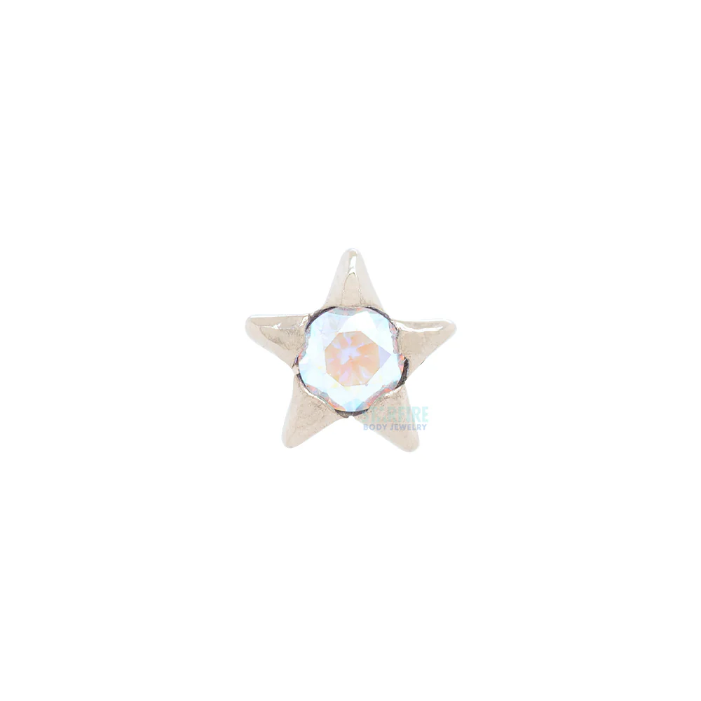 Gem Star Nostril Screw in Gold with 1.5mm Brilliant-Cut Gem - Image 6