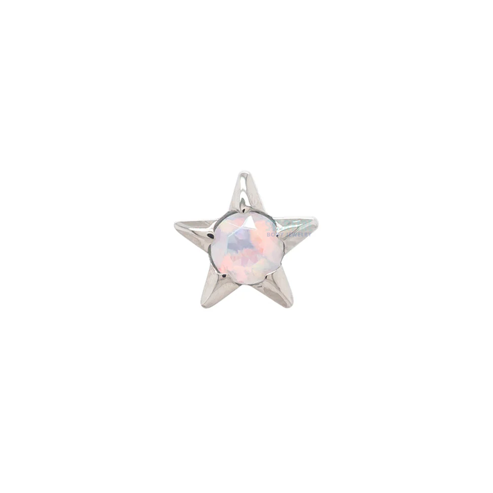 Gem Star Threaded End with Brilliant-Cut Gem