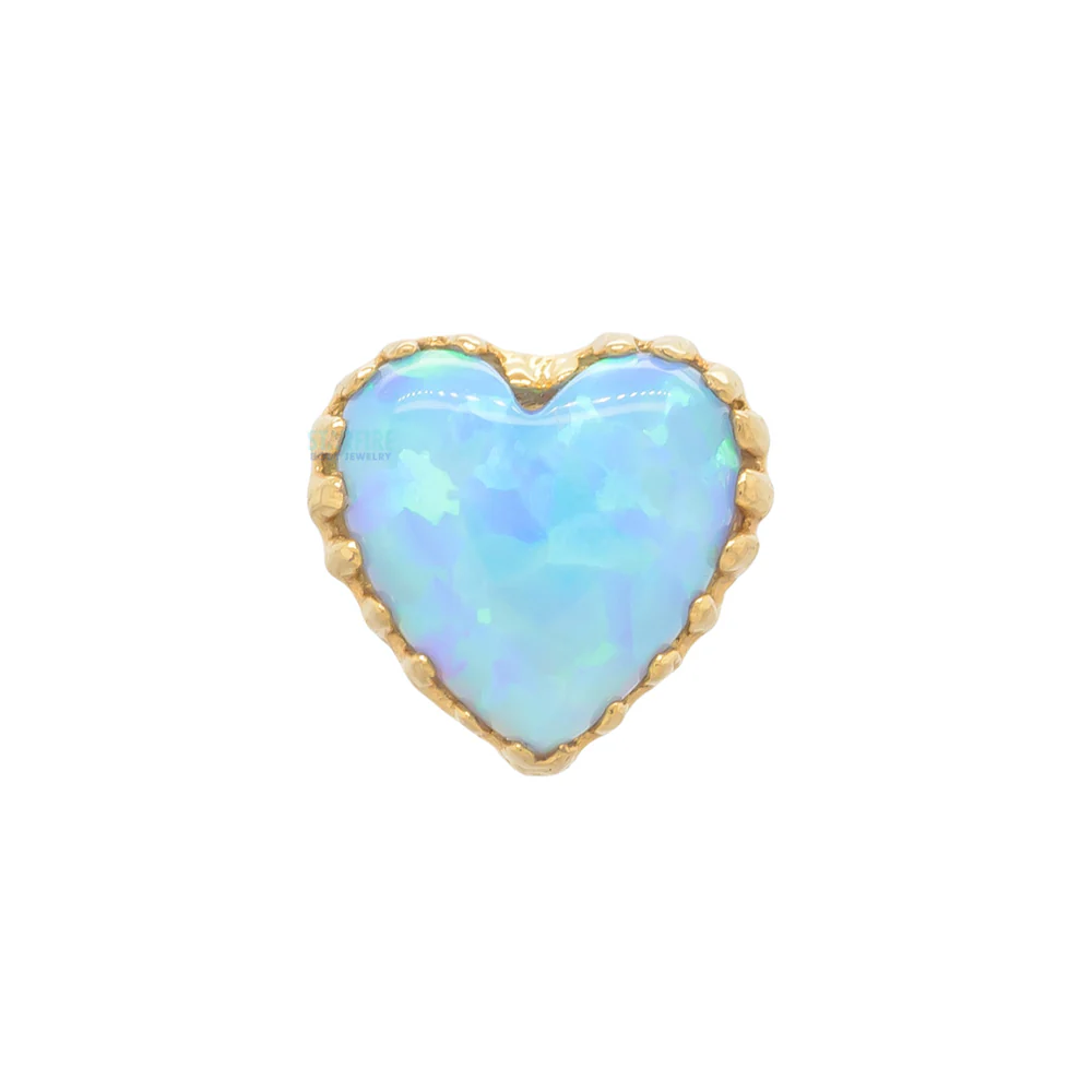 Heart Opal Threaded End in Gold - Image 12
