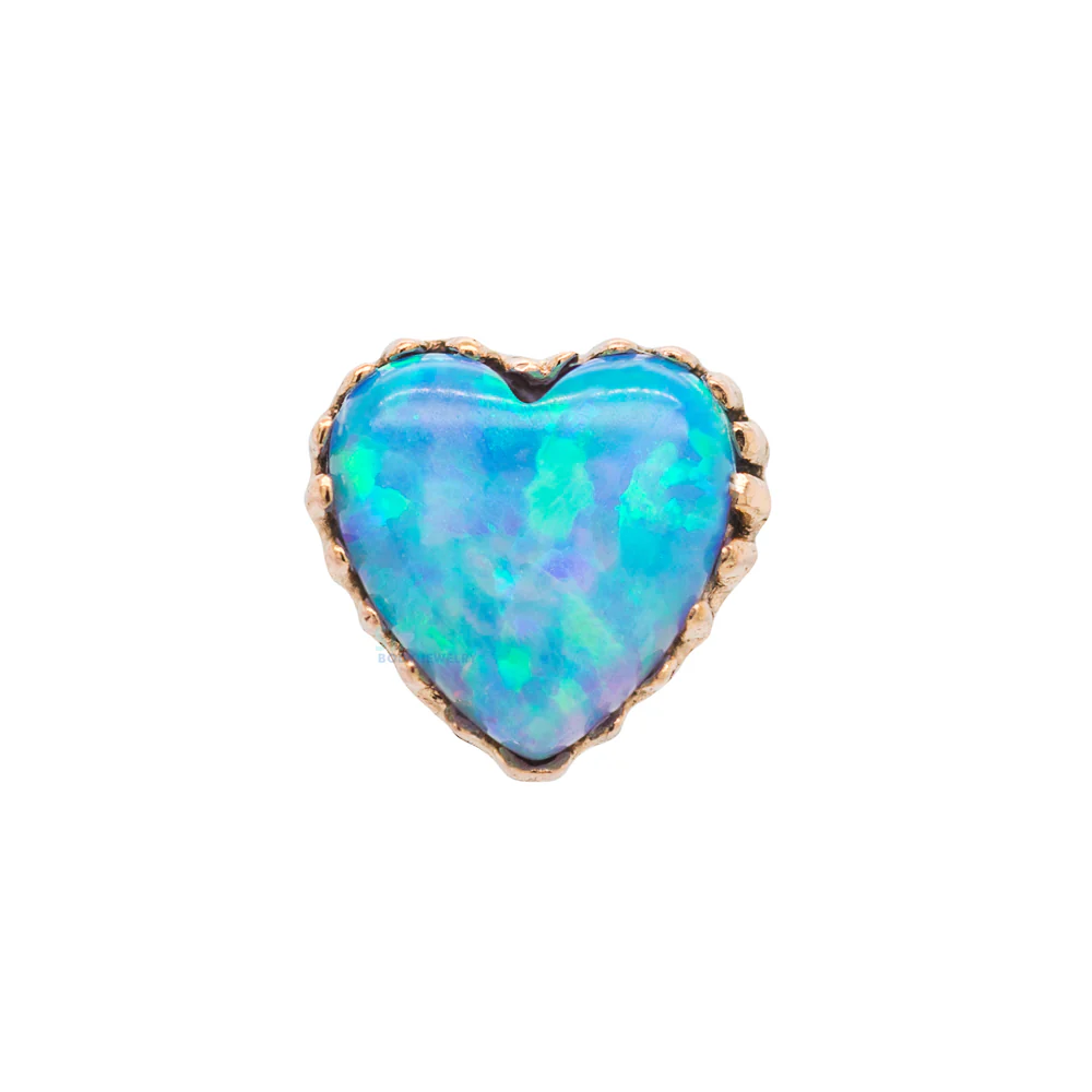 Heart Opal Threaded End in Gold - Image 14