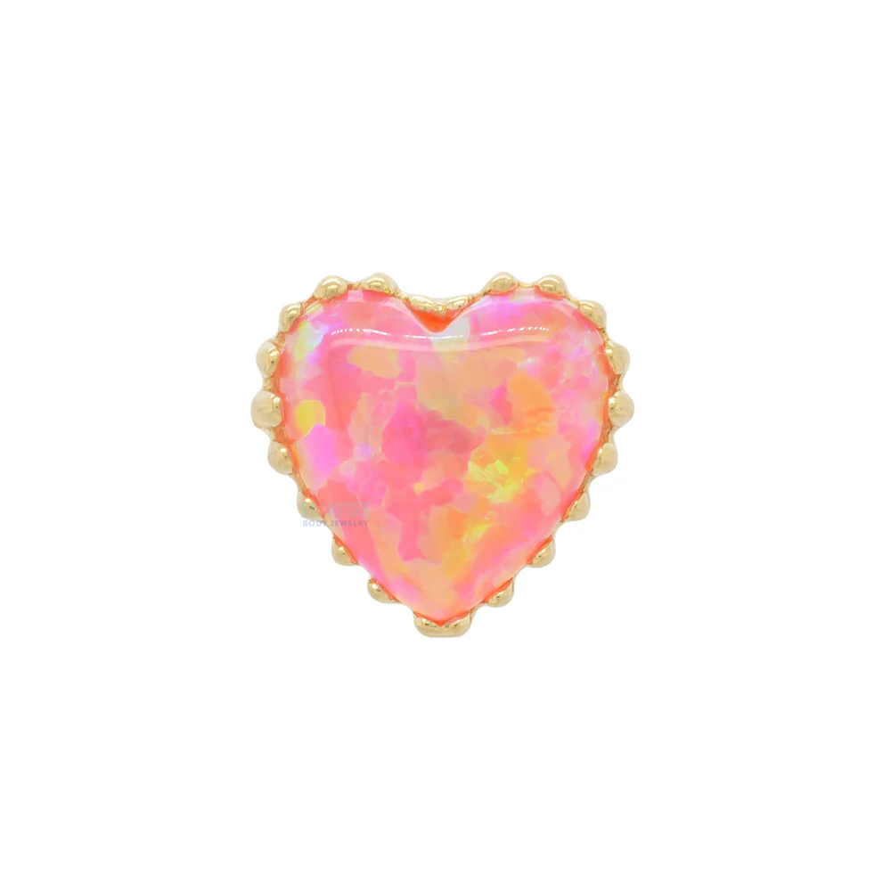 Heart Opal Threaded End in Gold - Image 15