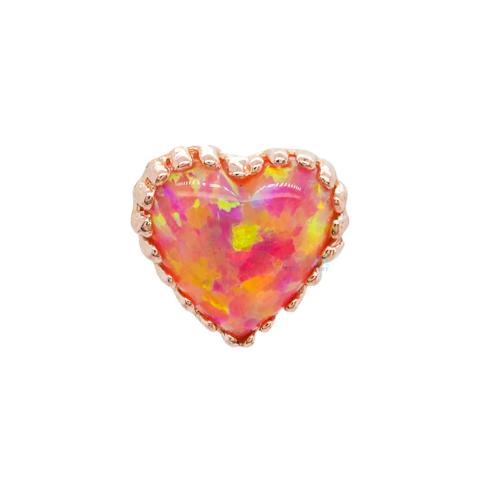 Heart Opal Threaded End in Gold - Image 16