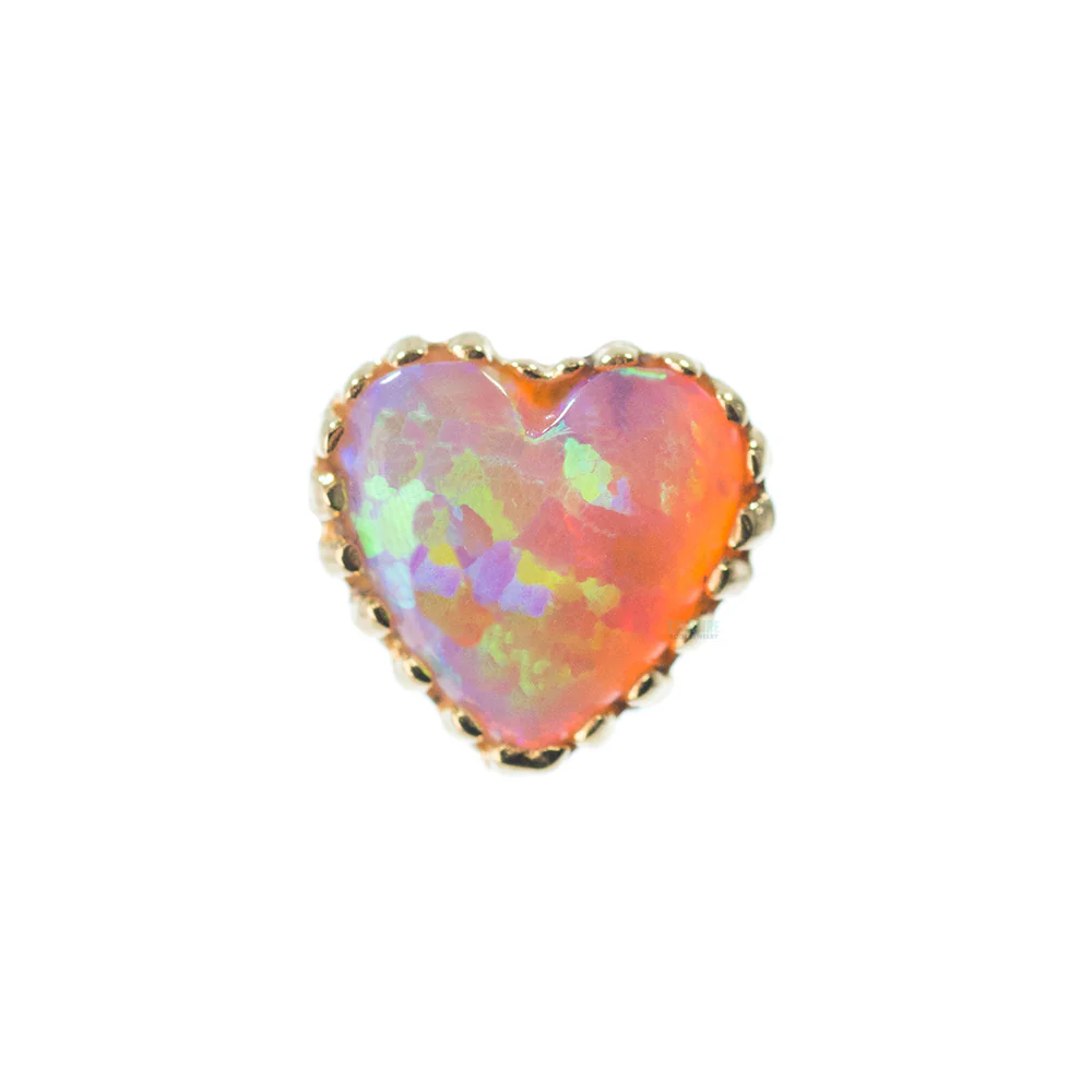 Heart Opal Threaded End in Gold - Image 17
