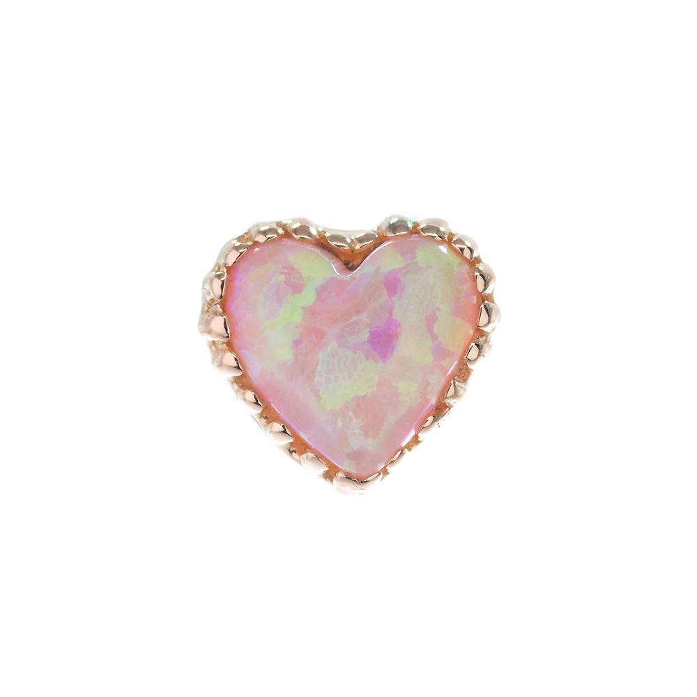 Heart Opal Threaded End in Gold - Image 19