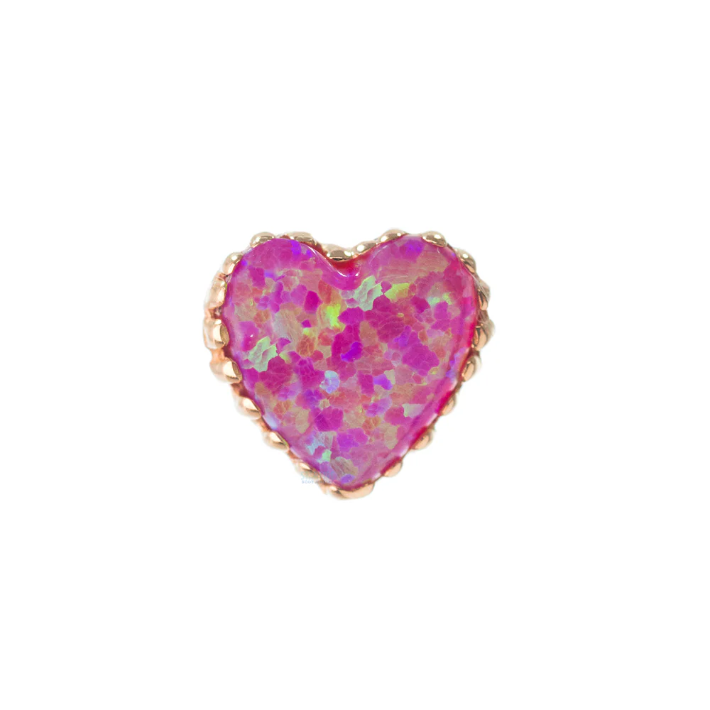 Heart Opal Threaded End in Gold - Image 21