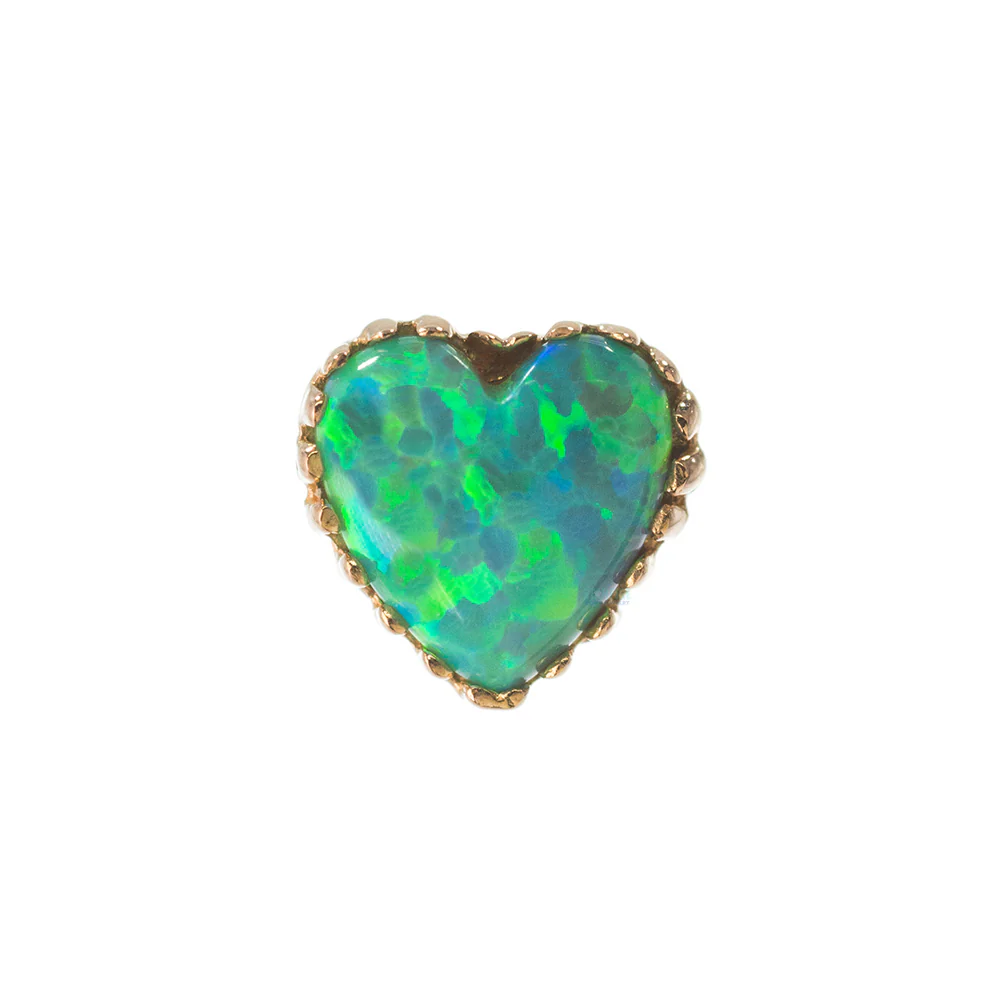 Heart Opal Threaded End in Gold - Image 23