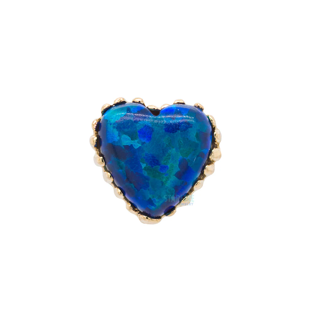 Heart Opal Threaded End in Gold - Image 24