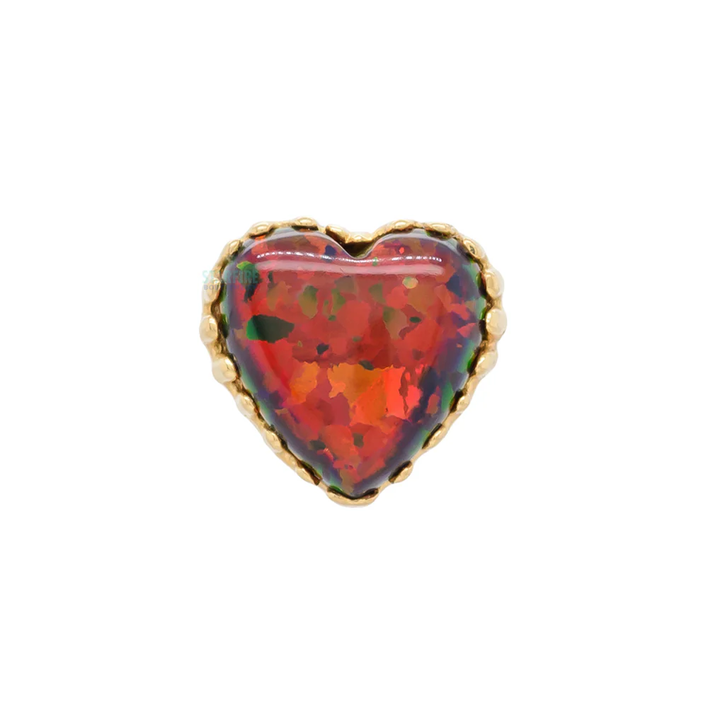 Heart Opal Threaded End in Gold - Image 27