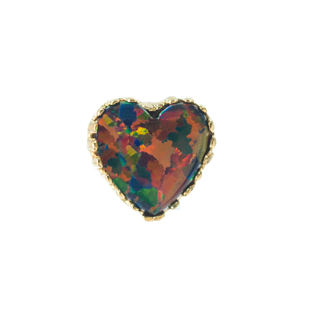 Heart Opal Threaded End in Gold - Image 29