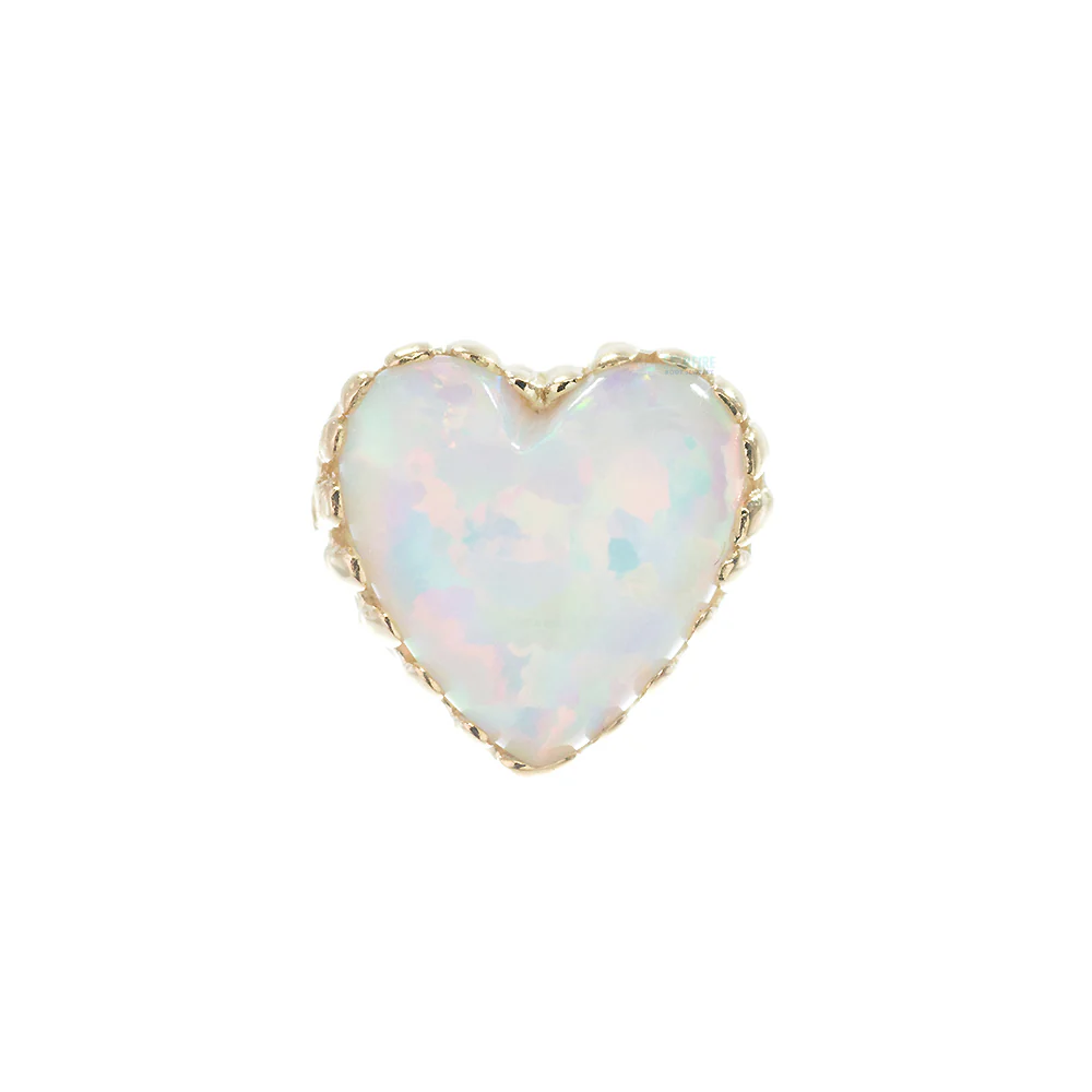 Heart Opal Threaded End in Gold - Image 3