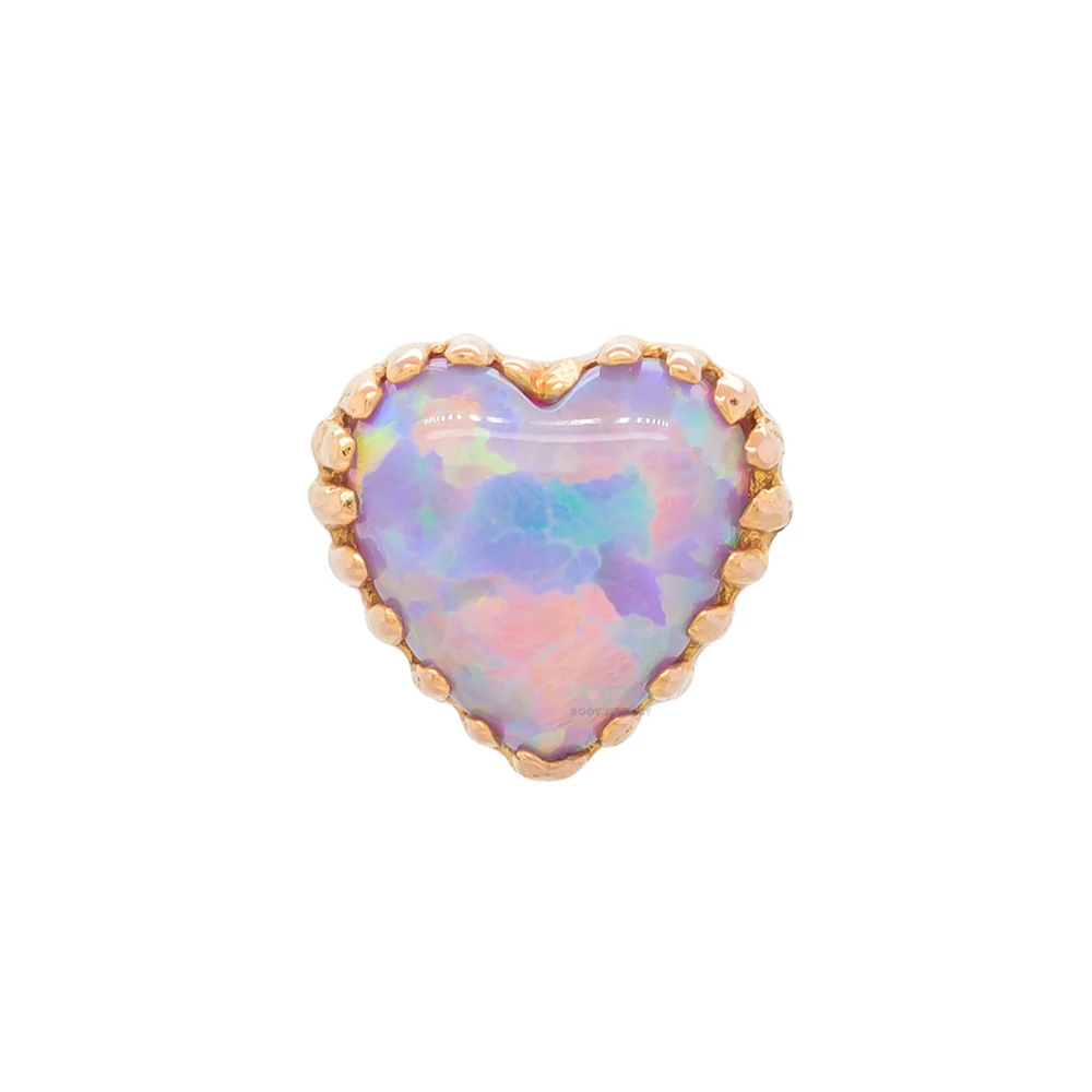Heart Opal Threaded End in Gold - Image 34