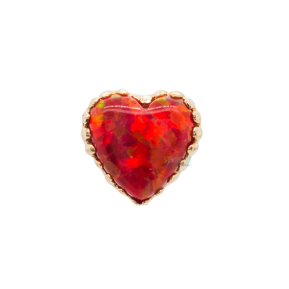 Heart Opal Threaded End in Gold - Image 35