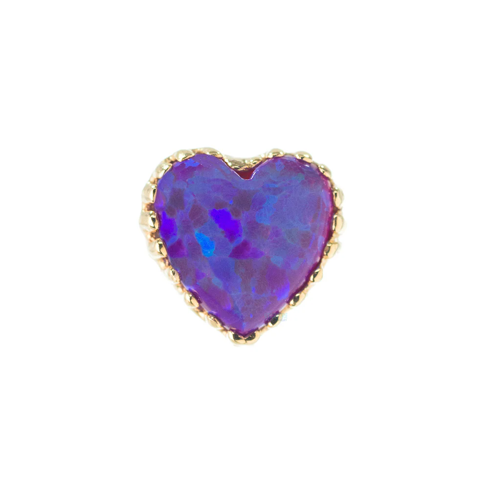 Heart Opal Threaded End in Gold - Image 36