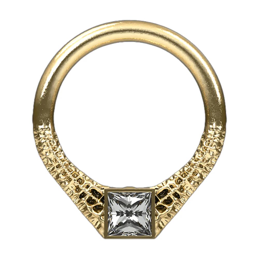 "Linza" Seam Ring in Gold with Brilliant-Cut Gems - Image 2