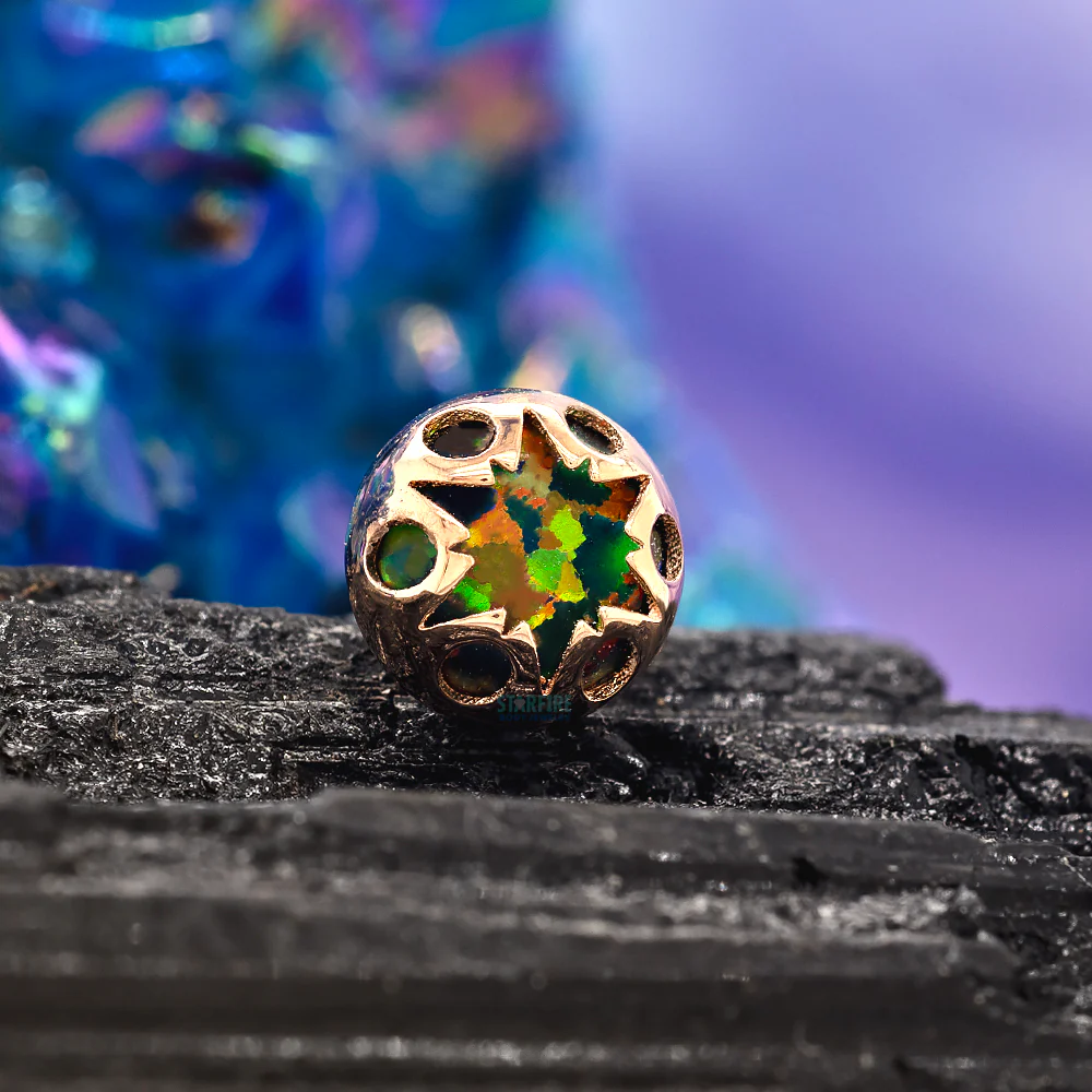 "Luminary" Threaded End in Rose Gold with Opal - Image 2