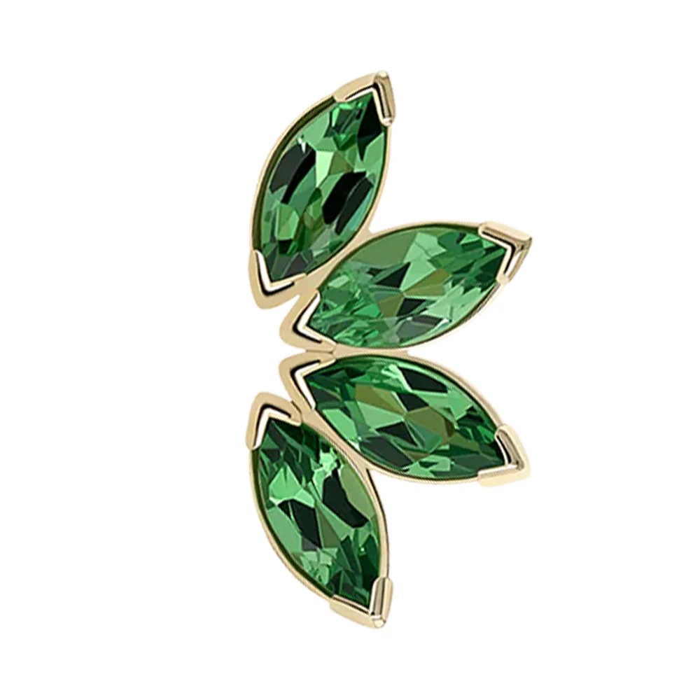 Marquise Fan Threaded End in Yellow Gold with 4 Brilliant-Cut Gems