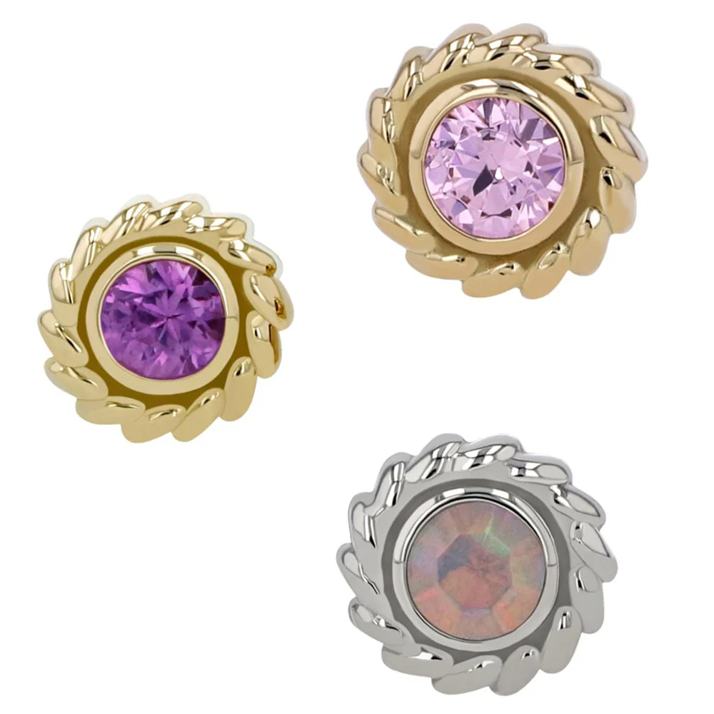 "Nusura" Threaded End in White Gold with 2.5mm Brilliant-Cut Gem