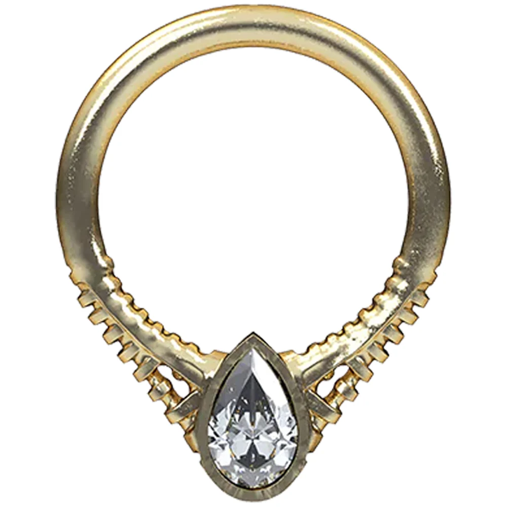 "Pema" Seam Ring in Gold with Brilliant-Cut Gems - Image 3
