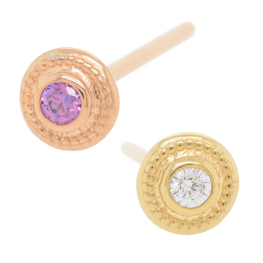 "Portola" Nostril Screw in Gold with Brilliant-Cut Gem