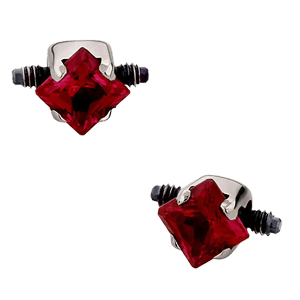 Princess-Cut Gem Double Sided Threaded End