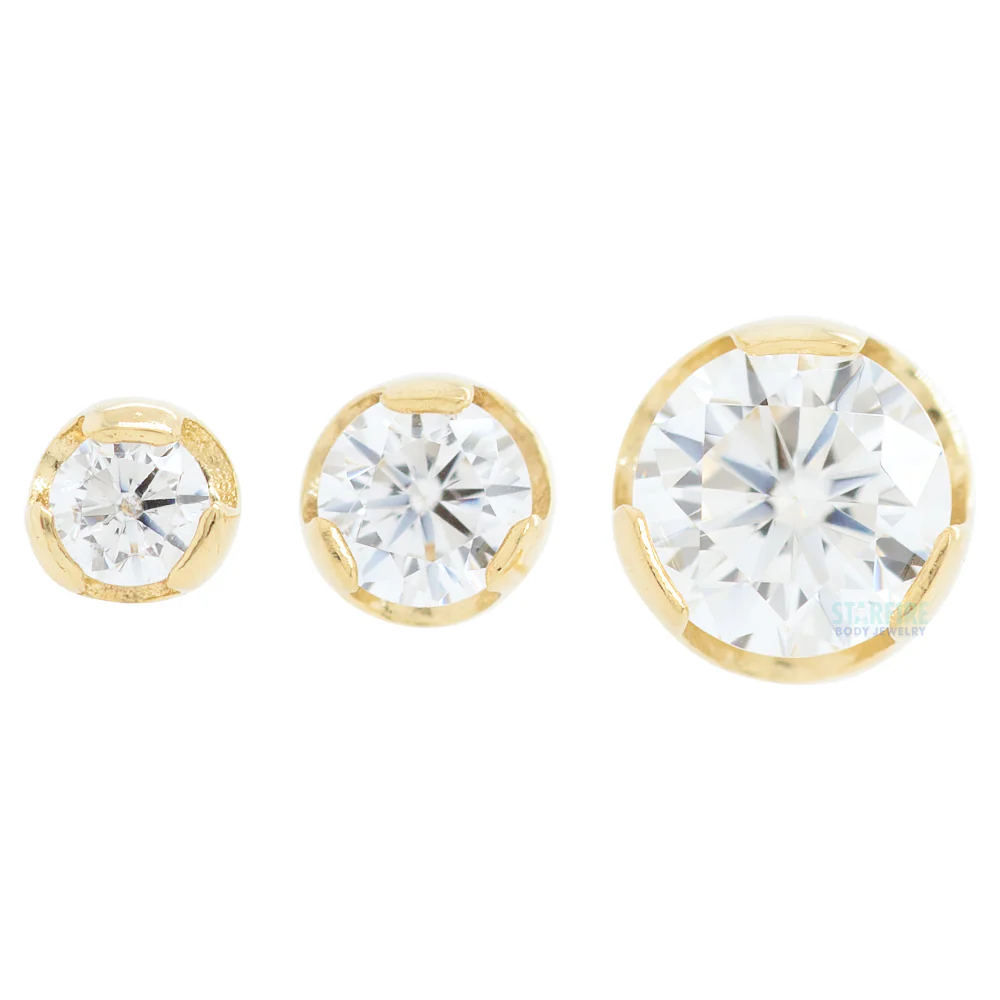 Prong-Set Nostril Screw in Gold with Brilliant-Cut Gem - Image 3