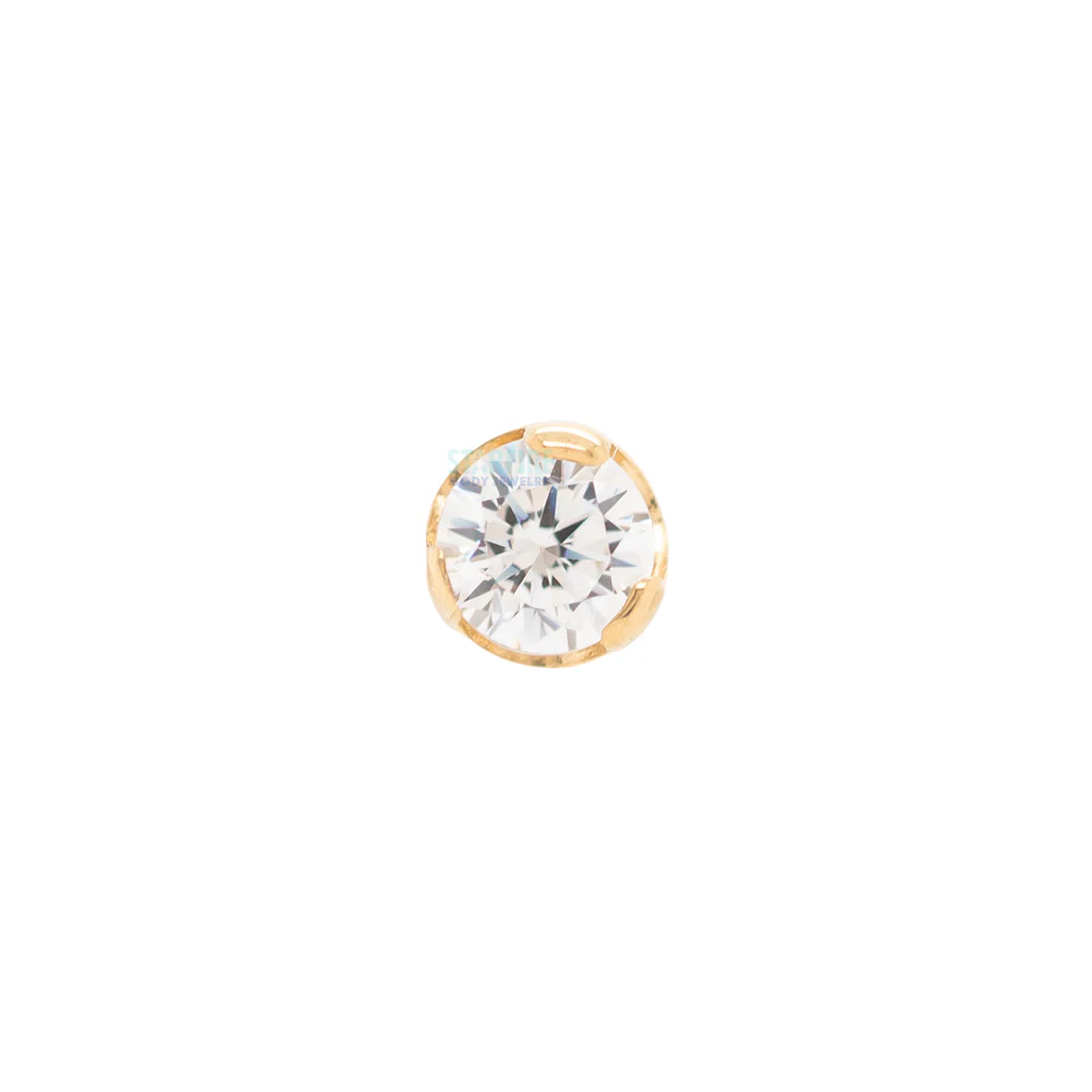 Prong-Set Nostril Screw in Gold with Brilliant-Cut Gem - Image 5