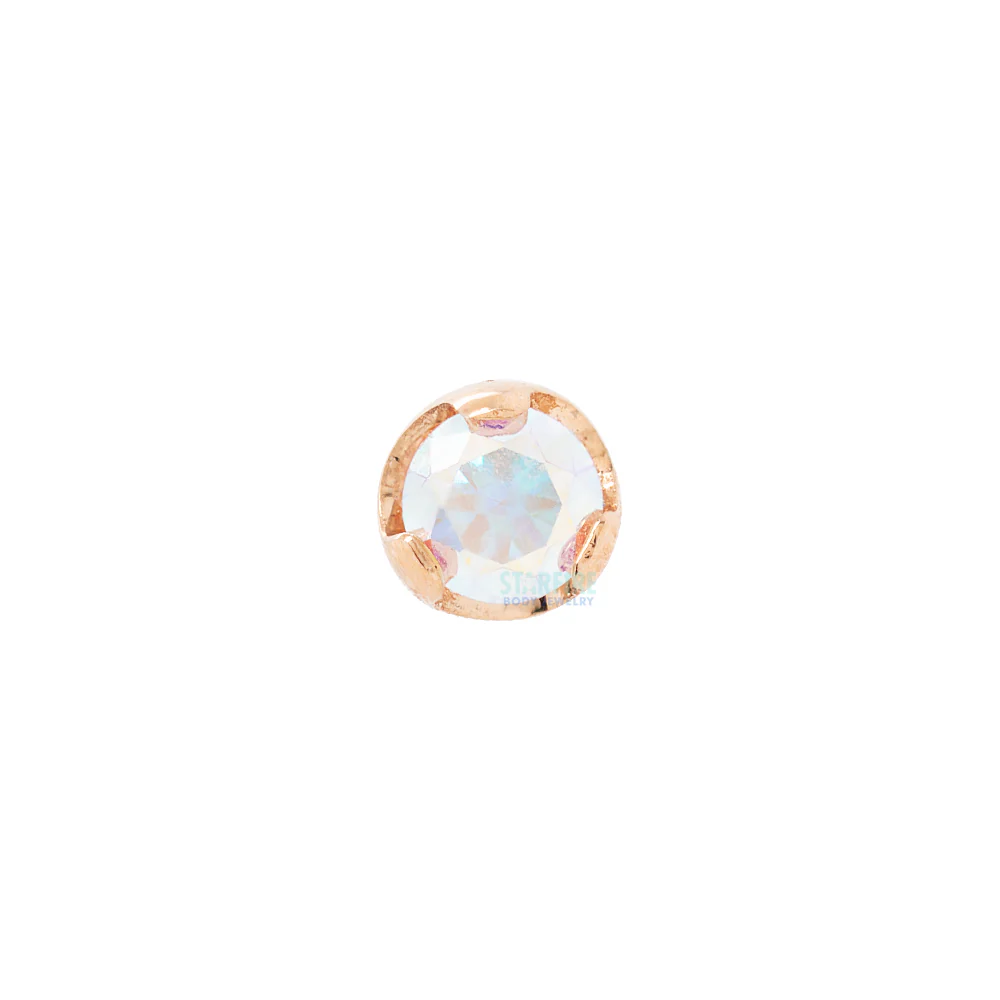 Prong-Set Nostril Screw in Gold with Brilliant-Cut Gem - Image 8